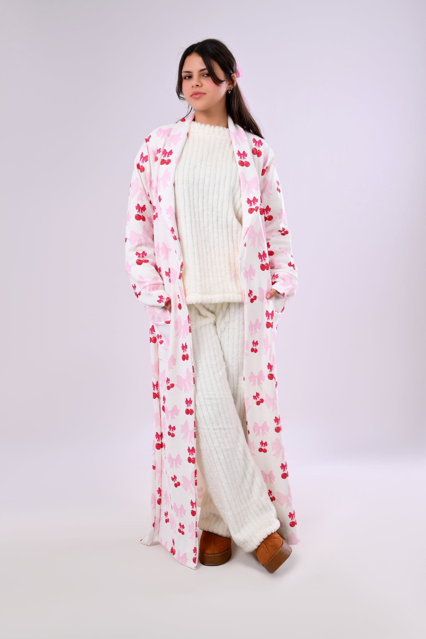 Charming Cherry Print Robe