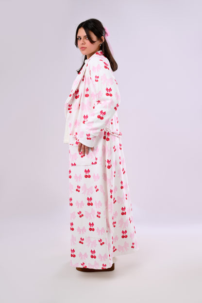 Charming Cherry Print Robe