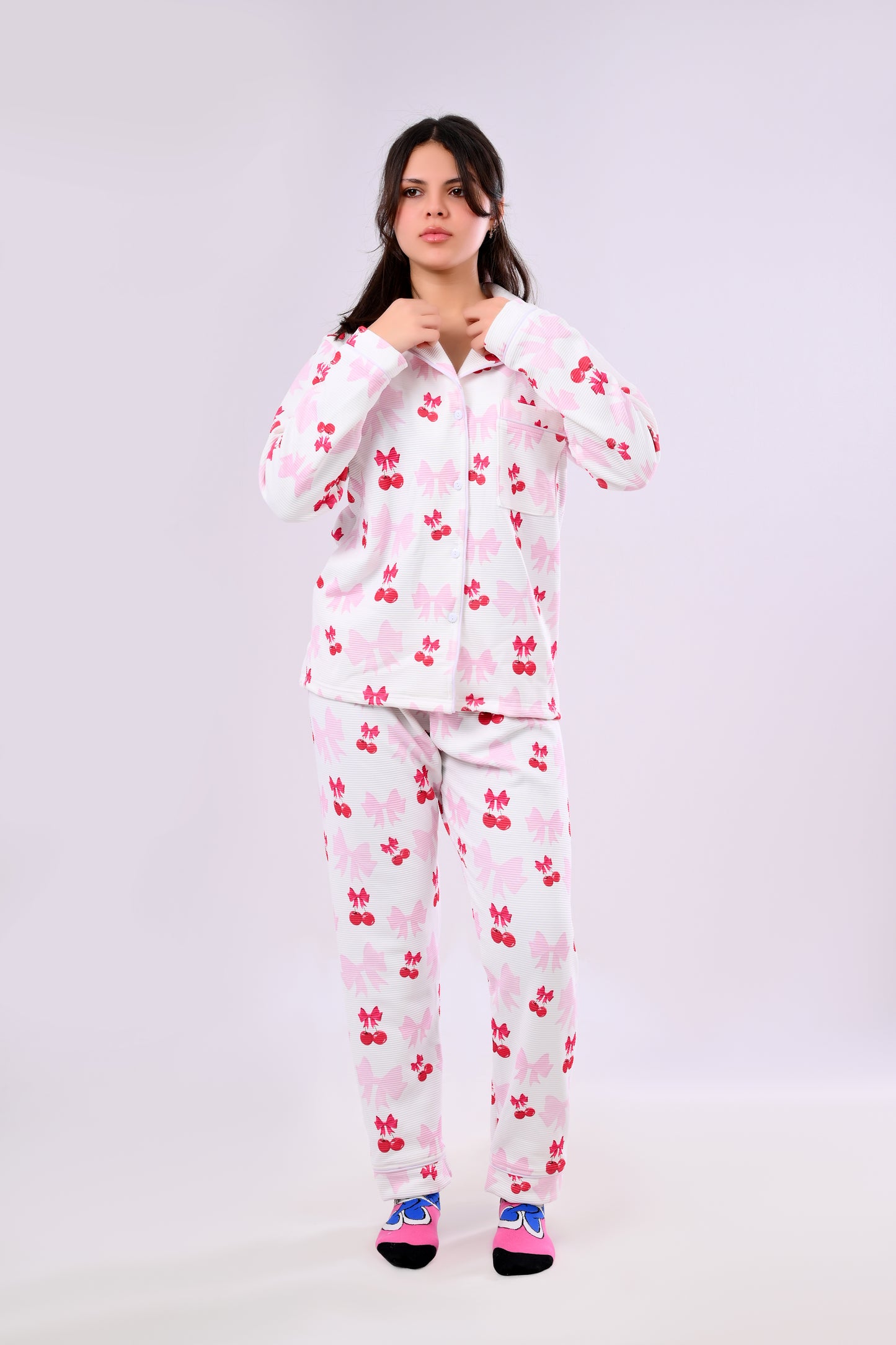 Cherry Blossom Printed Pyjama Set